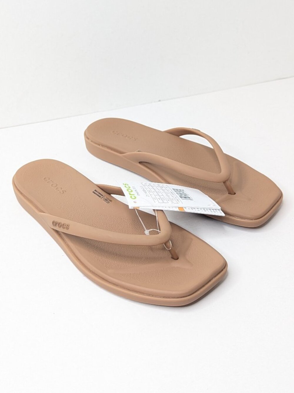 Crocs Miami Flip Thong Sandals Light Brown Womens 6